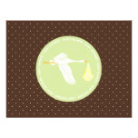 Baby Shower RSVP Card - Green and Brown Dots Personalized Announcements