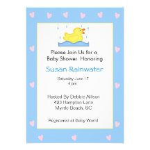 Baby Shower Rubber Ducky Custom Invitations