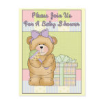Baby Shower Teddy Bear with Gift Post Card