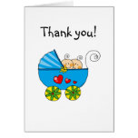 Baby shower twin boys thank you greeting card
