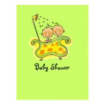 Baby shower (twins) postcard