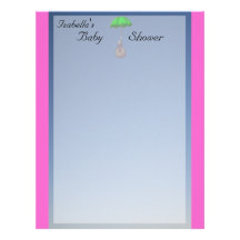 Baby Shower Umbrella Letter head Customized Letterhead