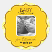 Baby Shower Yellow Stickers