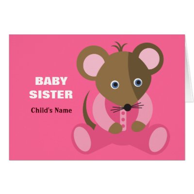 Baby Sister Baby Mouse in Pink Sleeper Cards by ne1512BLVD
