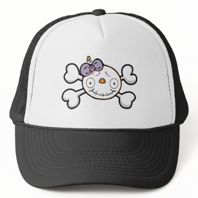 baby skull and crossbones hats by halloweenie