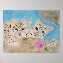 baby snow leopards posters