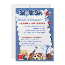 BABY SPORTS FAN ALL STAR Baby Shower Invitation
