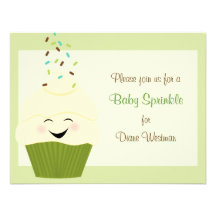 Baby Sprinkle Invitation in Gender Neutral Greens