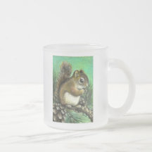 Baby squirrel and cones mug