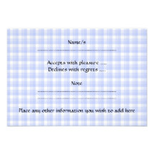 Baby Stroller. Light Blue on Check Pattern. Invitations