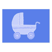 Baby Stroller. Light Blue on Mid Blue. Business Card Template
