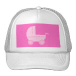 Baby Stroller. Light Pink and Bright Pink. Hat