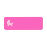 Baby Stroller. Light Pink and Bright Pink. Custom Return Address Labels