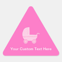 Baby Stroller. Light Pink and Bright Pink. Sticker