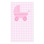 Baby Stroller. Light Pink on Pink Gingham. Business Card Template