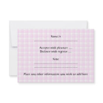 Baby Stroller. Light Pink on Pink Gingham. Custom Invitation