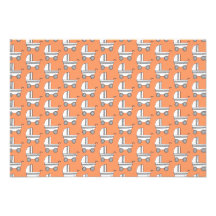 Baby Stroller Pattern on Orange. Personalized Invitations