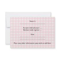 Baby Stroller. Pink and Yellow on Pink Check. Custom Invites
