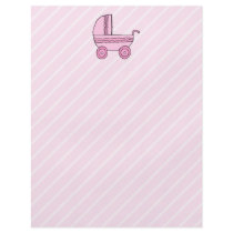 Baby Stroller. Pink on Light Pink Stripes. Custom Flyer