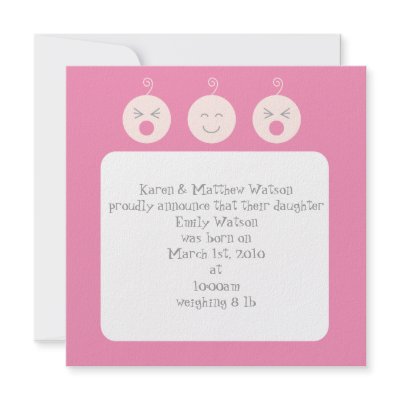 Baby Tic Tac Tots Birth Announcement - Pink by orangesodapress