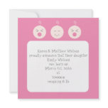 Baby Tic Tac Tots Birth Announcement - Pink invitations