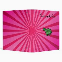 Baby turtle pink sunburst vinyl binder