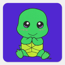 Baby turtle square stickers