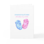 Baby Twins Booties Congratulations Card