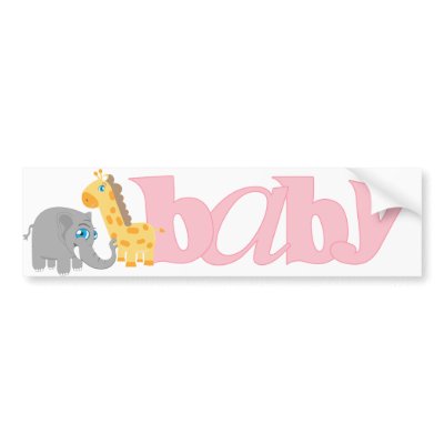 Baby Zoo Animals in Pink Bumper Sticker by OOPSYBABY