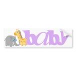 Baby Zoo Animals in Purple Bumper Sticker