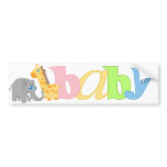 Baby Zoo Animals in Rainbow Pastel Bumper Stickers