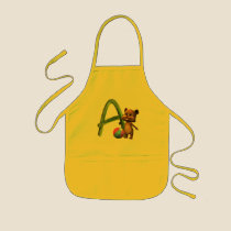 BabyBear Toon Monogram A aprons