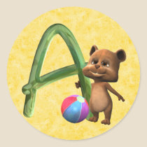 BabyBear Toon Monogram A stickers