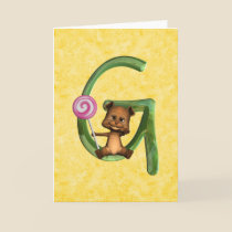 BabyBear Toon Monogram G cards