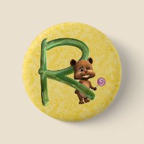 BabyBear Toon Monogram R buttons