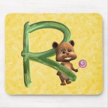 BabyBear Toon Monogram R mousepads