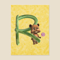BabyBear Toon Monogram R postcards
