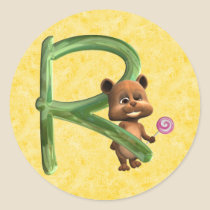BabyBear Toon Monogram R stickers