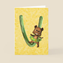 BabyBear Toon Monogram V cards