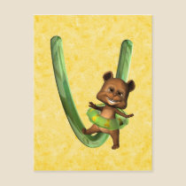 BabyBear Toon Monogram V postcards