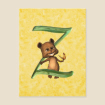BabyBear Toon Monogram Z postcards