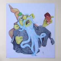 Babyblue Beard Wizard Poster