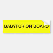 BABYFUR ON BOARD BUMPER STICKERS