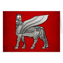 Babylonian Winged Bull Lamassu Card
