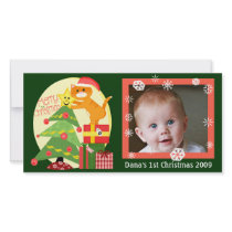 Baby's 1st Cat Lover  Christmas Photo Card