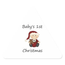 Baby's 1st Christmas (boy) Triangle Sticker