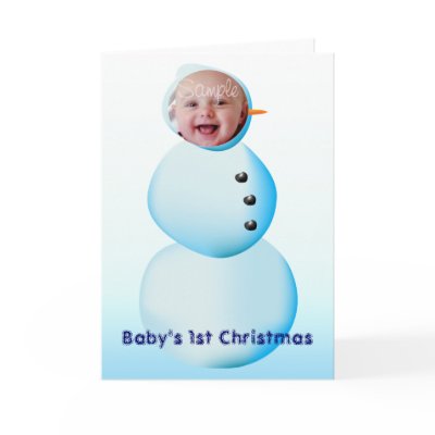 Baby's 1st Christmas Snowman Frame Greeting Card by thebabystore