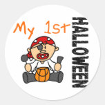 Baby's 1st Halloween Pirate BOY Round Stickers