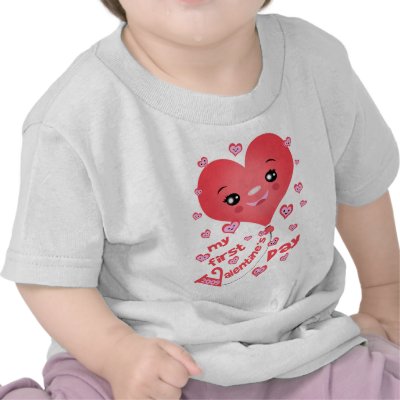 Baby's 1st Valentine's Day Kawaii Heart T-Shirt by jamiecreates1