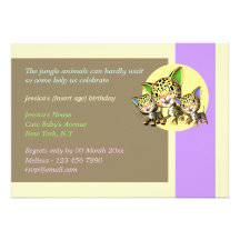 Baby's birthday jungle safari custom invitation